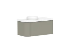 Kado Era 50mm Durasein Statement Top Single Curve All Drawer 1050mm Wall Hung Vanity with Left Hand Basin