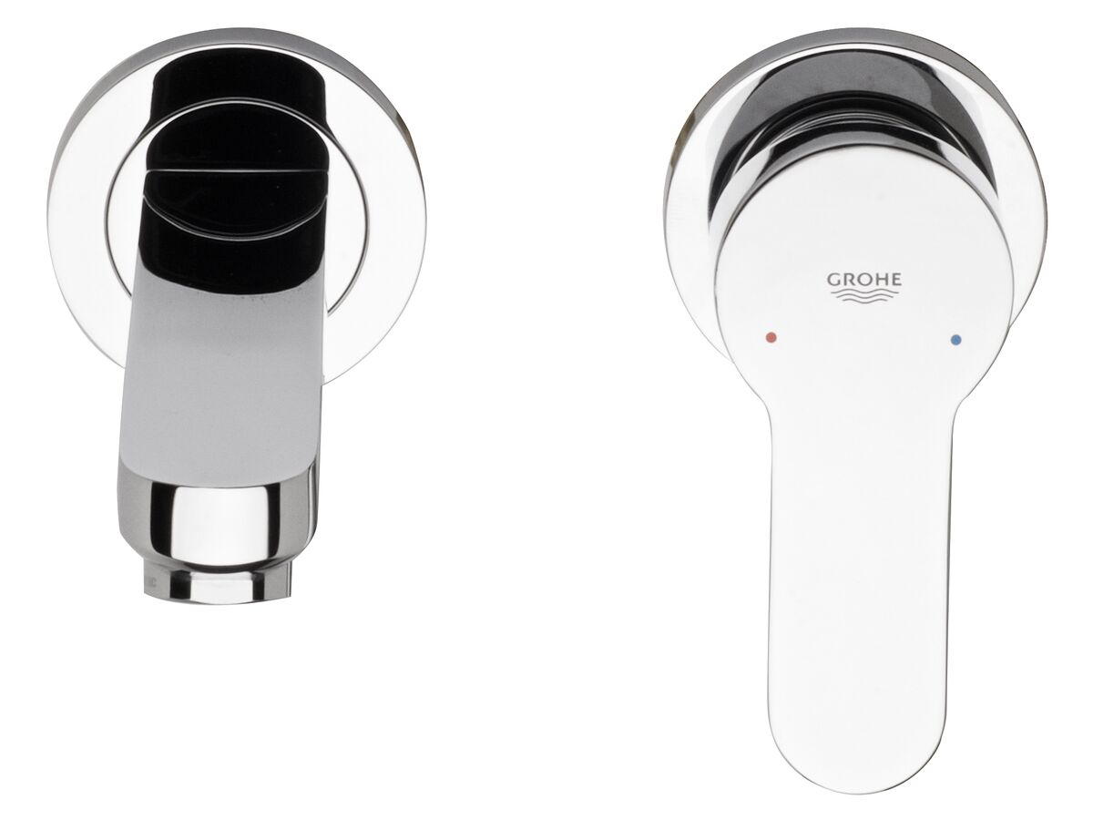 GROHE BauEdge Wall Bath Mixer Tap Set Chrome from Reece