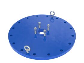 Dimax Mild Steel Offtake Flange PN16 B7 (B5) Fusion Coated DN 500mm x DN 80mm Central Offtake Complete with 4 x High Tensile Grade 8.8 M16 Studs, Nuts And Washers