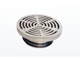 150mm Round Push-In Floor Drain In Brushed 316 Stainless Steel O-Rings Available For 100mm DWV & 110HDPE