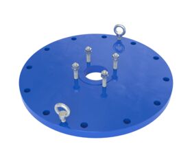 Dimax Mild Steel Offtake Flange PN16 B7 (B5) Fusion Coated DN 450mm x DN 100mm Central Offtake Complete with 4 x High Tensile Grade 8.8 M16 Studs, Nuts And Washers