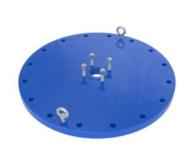 Dimax Mild Steel Offtake Flange PN16 B7 (B5) Fusion Coated DN 600mm x DN 80mm Central Offtake Complete with 4 x High Tensile Grade 8.8 M16 Studs, Nuts And Washers