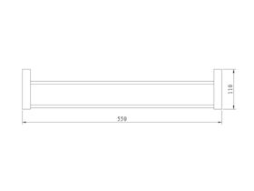 Mizu Bloc Double Towel Rail 550mm Chrome