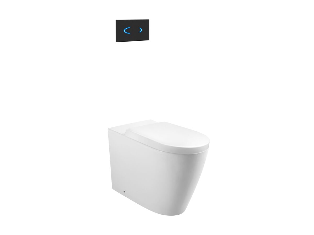 Wolfen Ambulant Back To Wall Rimless Pan with Inwall Cistern, Sensor Button, Double Flap Seat White (4 Star)