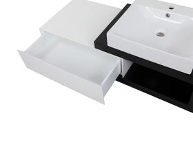 Mizu Bloc Wall Hung Vanity Unit No Basin 1200mm Black/ White