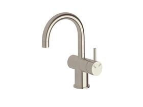 Sussex Scala Basin / Sink Mixer Tap Small Curved Right Hand Brushed Nickel (4 Star)