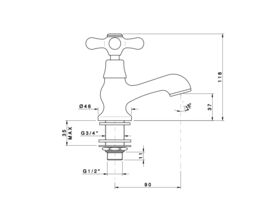 Classic Provincial Pillar Taps Chrome (4 Star)