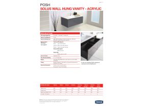 Technical Guide - Posh Solus Wall Hung Vanity Unit (Acrylic Top)