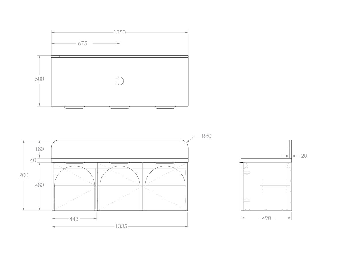 ADP Archie by Alisa & Lysandra Door Vanity Unit Centre Bowl 1350 Caesarstone