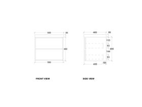 Kado Aspect Wall Hung Vanity Unit 600mm 2 Drawer Corian 50mm Top