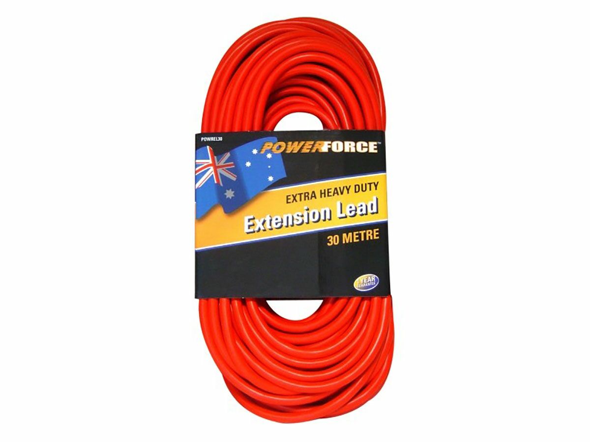 Ext Lead 30Mt Trade Extra Heavy Duty Red 15/10A