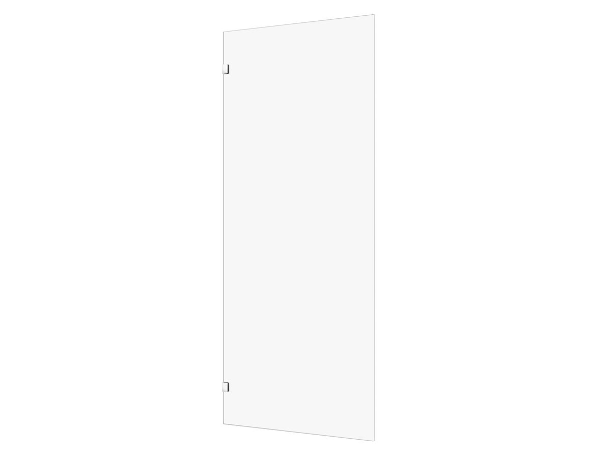 Hero - Kado Lux Frameless Rectangular Panel with Wall Clips Clear Glass 900mm Chrome