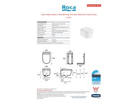 Specification Sheet - Roca In-Wash Inspira In-Tank Wall Hung Toilet Suite White with L Frame (4 Star)