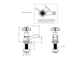Enware Pillar Cock Cam Action Type 48 Spring Load 15mm Chrome (4 Star)