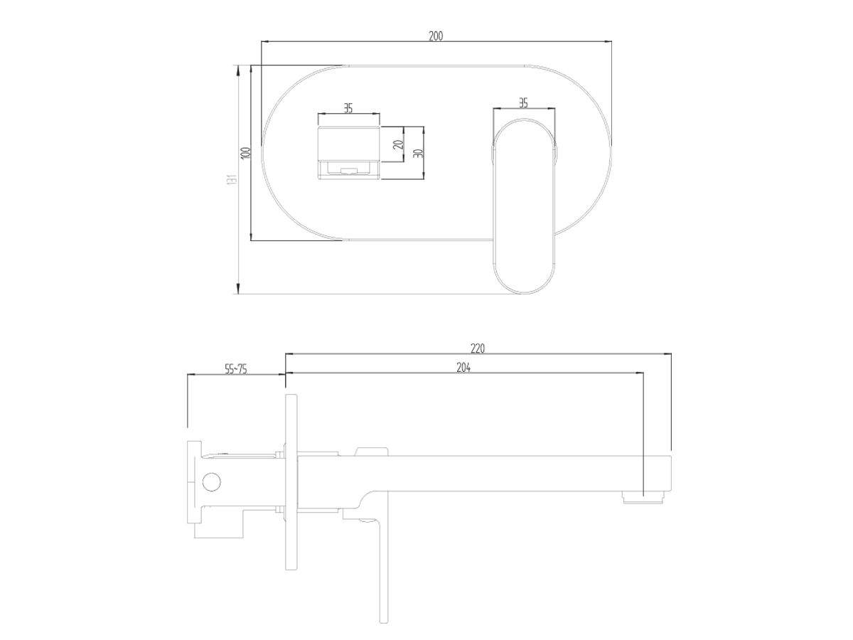 Mizu Soothe Wall Bath Mixer Tap Set 200mm Chrome from Reece