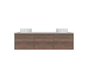 Kado Aspect Wall Hung Vanity Unit 1800mm Double Bowl 6 Drawer Corian 20mm Top