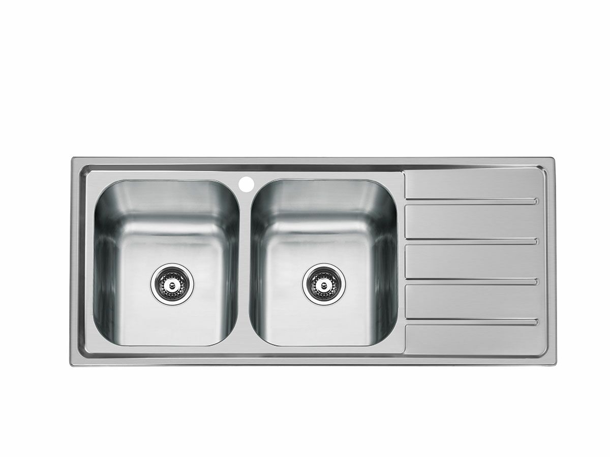 Posh Solus MK3 Double Bowl Sink Pack Left Hand Bowl Stainless Steel
