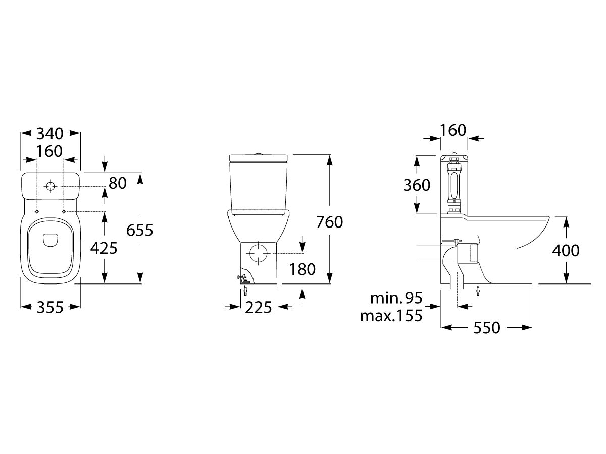 Roca Debba Close Coupled Back To Wall Bottom Inlet Toilet Suite with