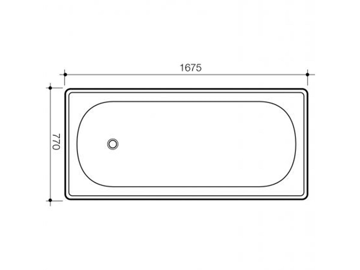 Shark Pressed Steel Bath 1675mm White