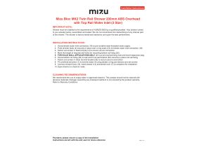 Installation Instructions - Mizu Bloc MK2 Twin Rail Shower 200mm ABS Overhead with Top Rail Water Inlet (3 Star)