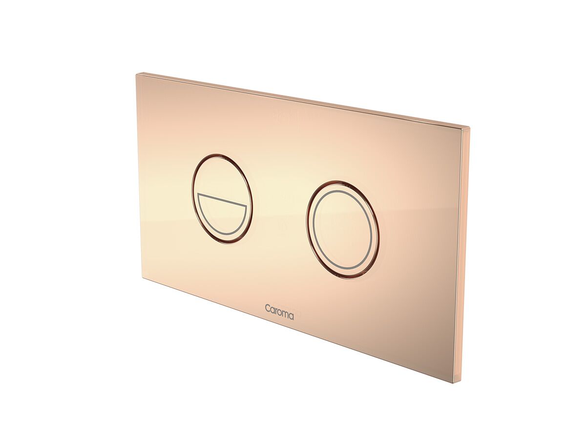 Caroma Invisi Series II Round Dual Flush Metal Plate & Buttons Copper