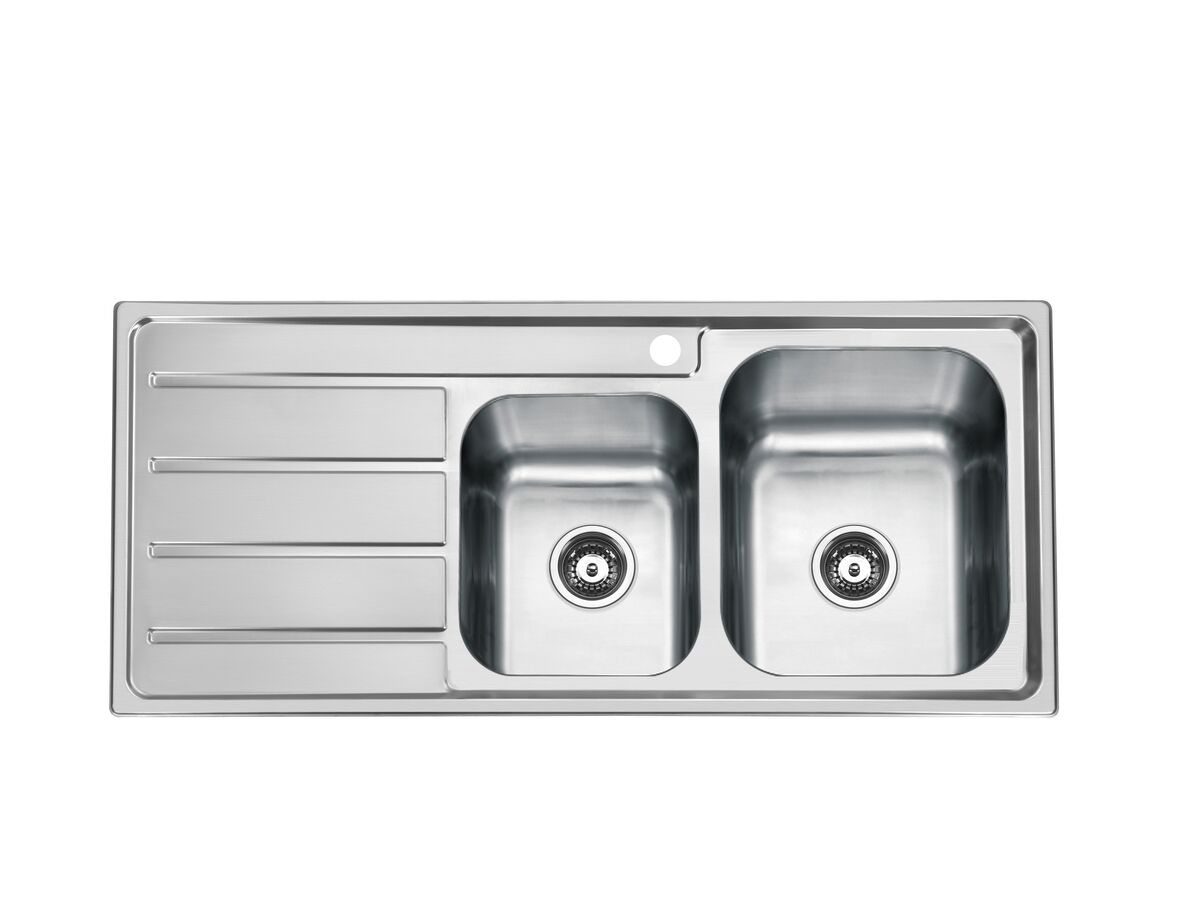 Posh Solus MK3 1 3/4 Bowl Inset Sink, 1 Taphole, Right Hand Bowl Stainless Steel