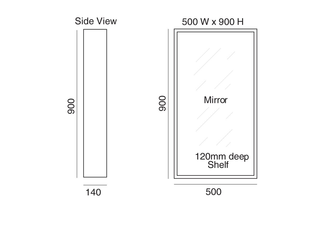 Habitat Tall Mirror W500 x H900mm