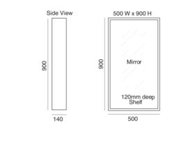Habitat Tall Mirror W500 x H900mm