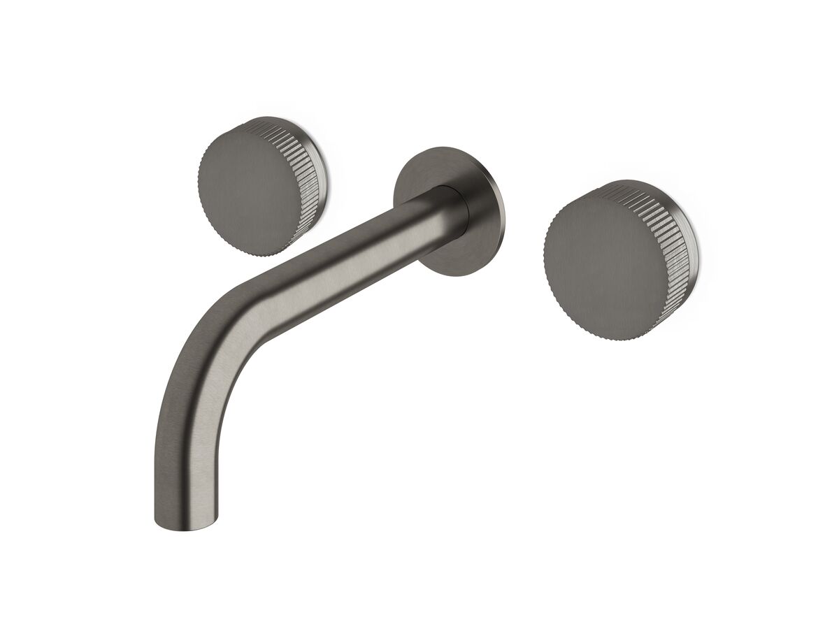 Milli Pure Bath Set 200mm with Linear Textured Handles Brushed Gunmetal