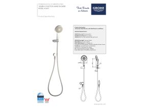 Technical Guide - GROHE Power&Soul Cosmopolitan 130mm Hand Shower with Elbow 4 Function Chrome