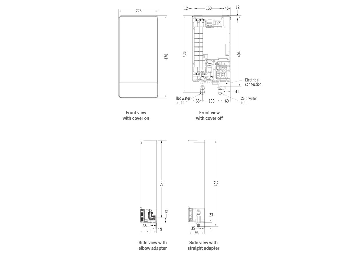 Rheem Eclipse 3 Phase 18kW 50 Degree Electric Instantaneous Hot Water