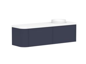 Kado Era 50mm Durasein Statement Top Single Curve All Drawer 1650mm Wall Hung Vanity with Right Hand Basin