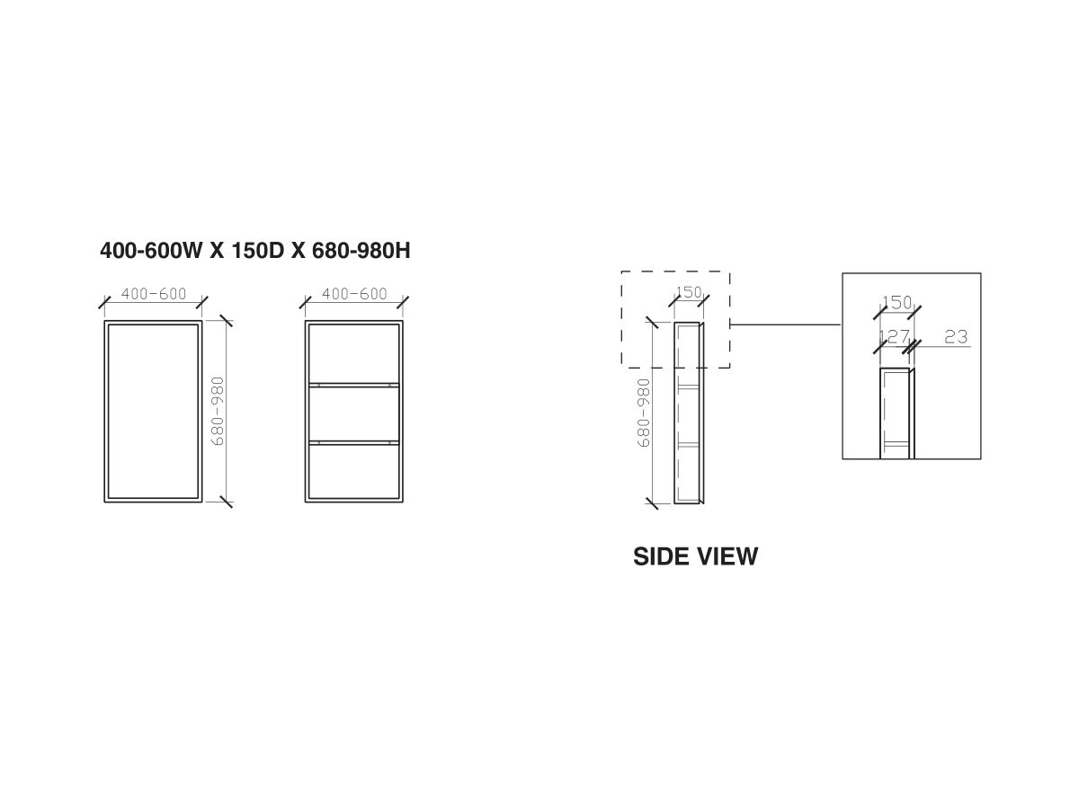 ISSY Z8 400mm 600mm x 150mm x 680mm 980mm Custom Shaving