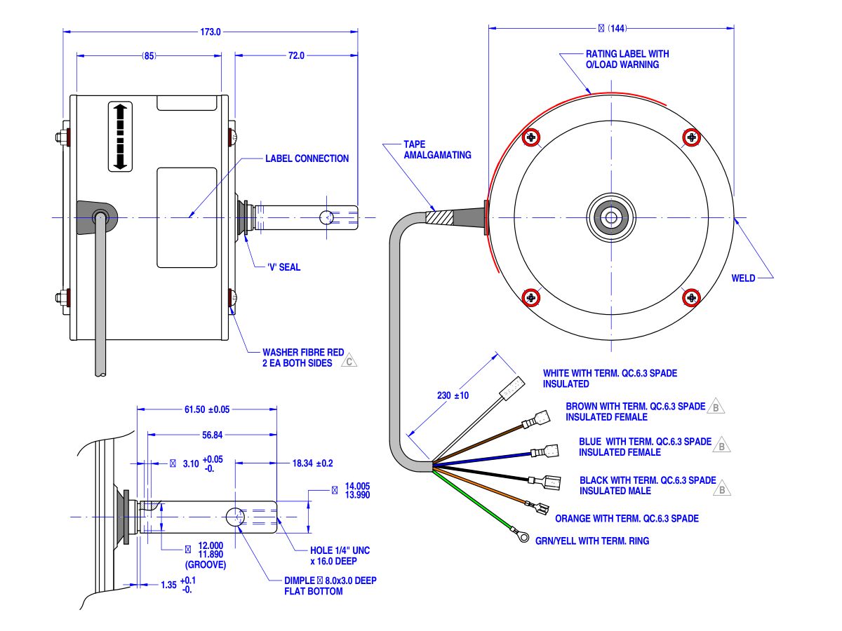 Fasco Fan Motor 240V 1 Speed 60W 8061S07702S from Reece