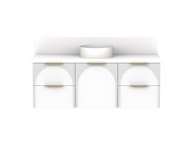 ADP Archie by Alisa & Lysandra Door/Drawer Wall Hung Vanity Unit Centre Bowl 1350 Caesarstone