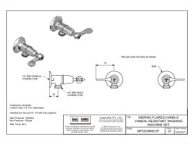 Specification Sheet - Merino Flared Lever Washing Machine Stops Chrome