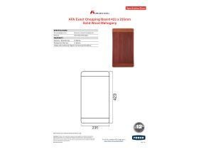 Specification Sheet - AFA Exact Chopping Board 423 x 235mm Solid Wood Mahogany