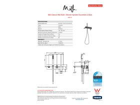 Specification Sheet - Milli Glance Wall Bath / Shower System Gunmetal (3 Star)