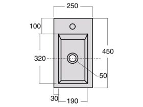 AXA Hox Mini Basin with Fixing Bolt 1 Taphole Rear (New) White