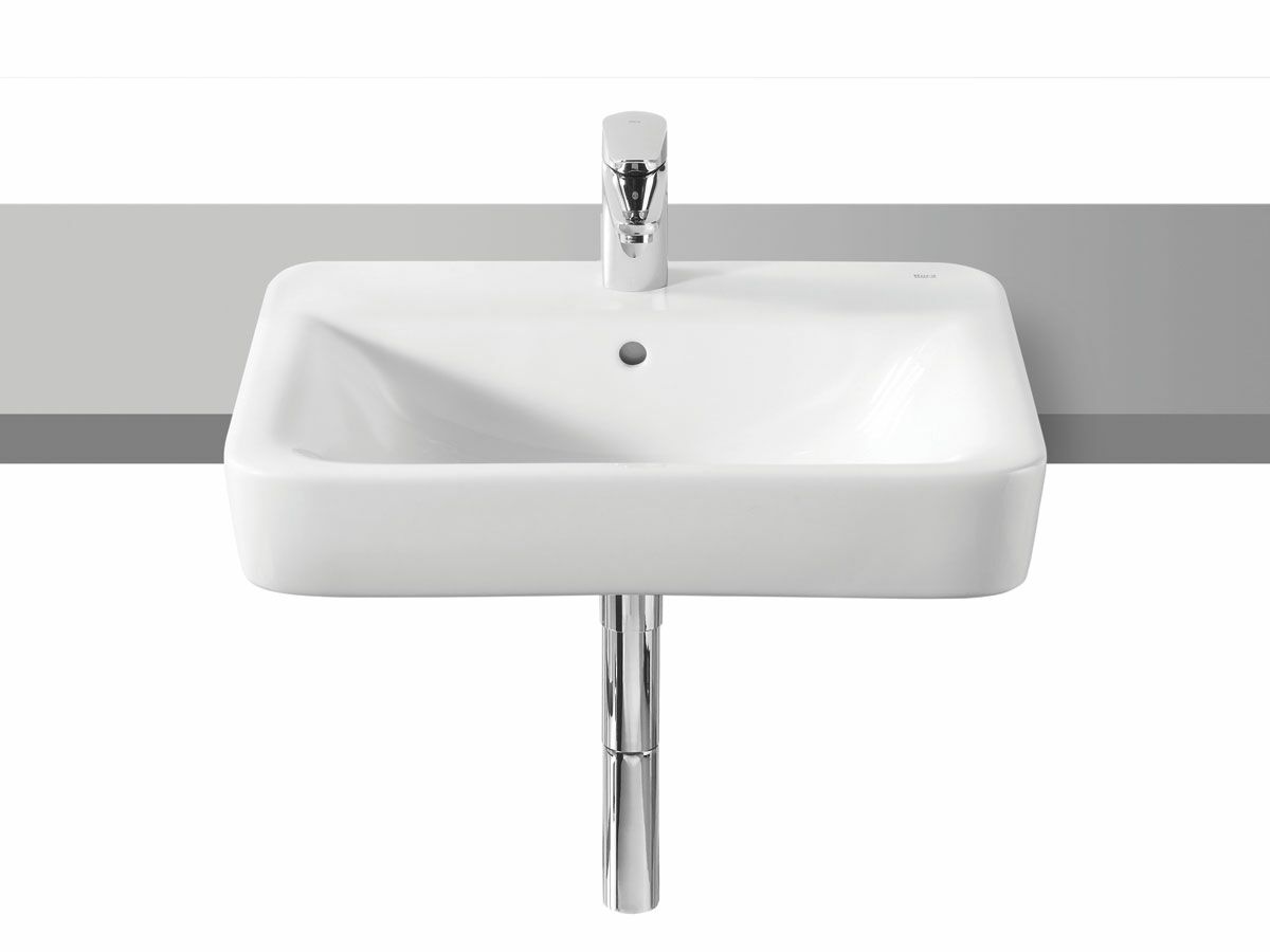 Senso Square Semi Recessed Basin 560 1 Tap Hole White