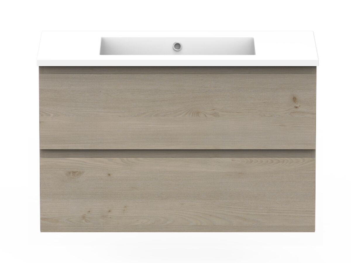 Posh Domaine All-Drawer Twin 900mm Wall Hung Vanity Cast Marble Top Centre Basin