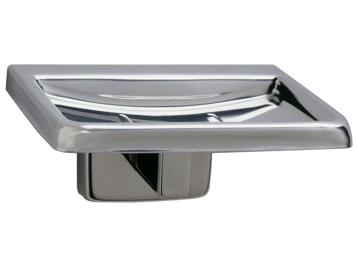 Stainless Steel Soap Dish with Drain Holes Bright