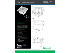 Specification Sheet - Cleaners Sink & Grate with Brackets Stainless Steel