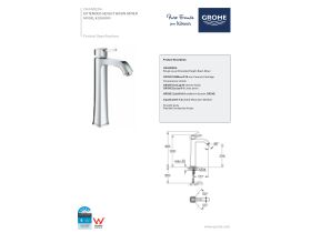 Technical Guide - GROHE Grandera Extended Basin Mixer Chrome (5 Star)