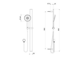 Nikles Pure Rail Shower with 140mm Handpiece Chrome (3 Star)