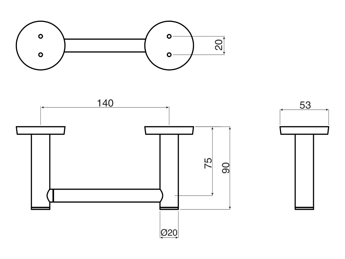 Phoenix Gen X Toilet Roll Holder Double Fixing with Swing Arm Chrome