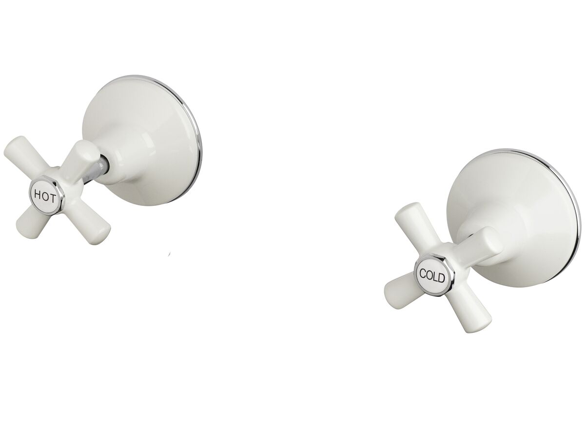 Posh Bristol Wall Top Assembly Taps White / Chrome from Reece