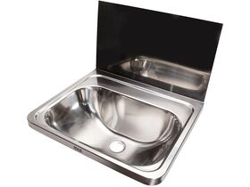 Hand Basin with 300mm Splash Back Including Brackets Stainless Steel