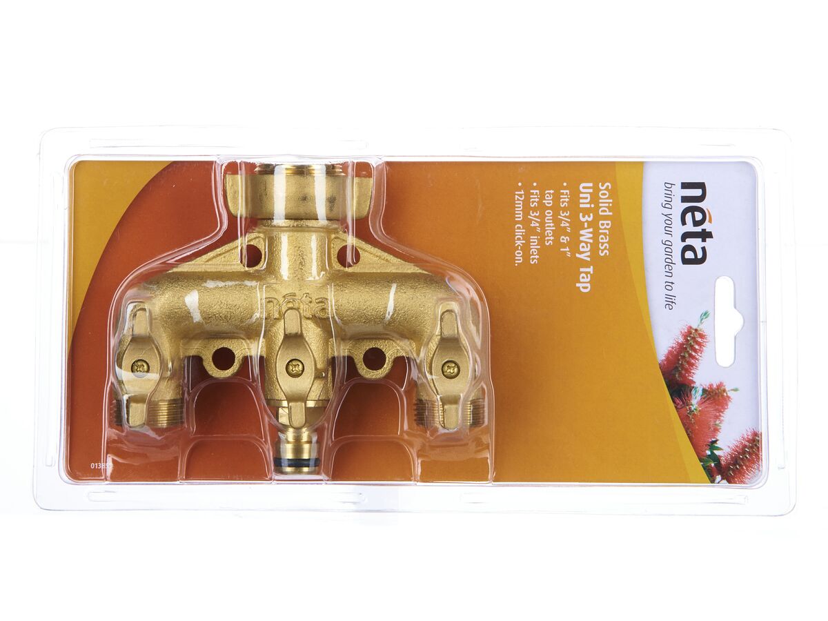 Neta Brass 3 Way Tap Outlet 1 Click On from Reece