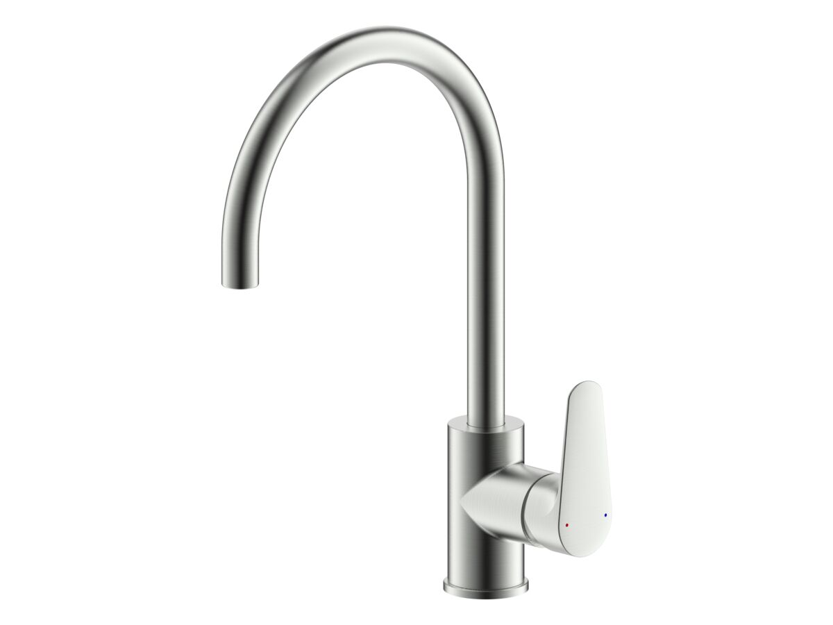Hero - Posh Solus Gooseneck Sink Mixer Tap Brushed Nickel (5 Star)